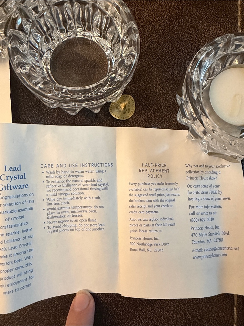 • PRINCESS HOUSE• Lead Crystal Tealight Candle Holders (3 of them) - Picture 16 of 16